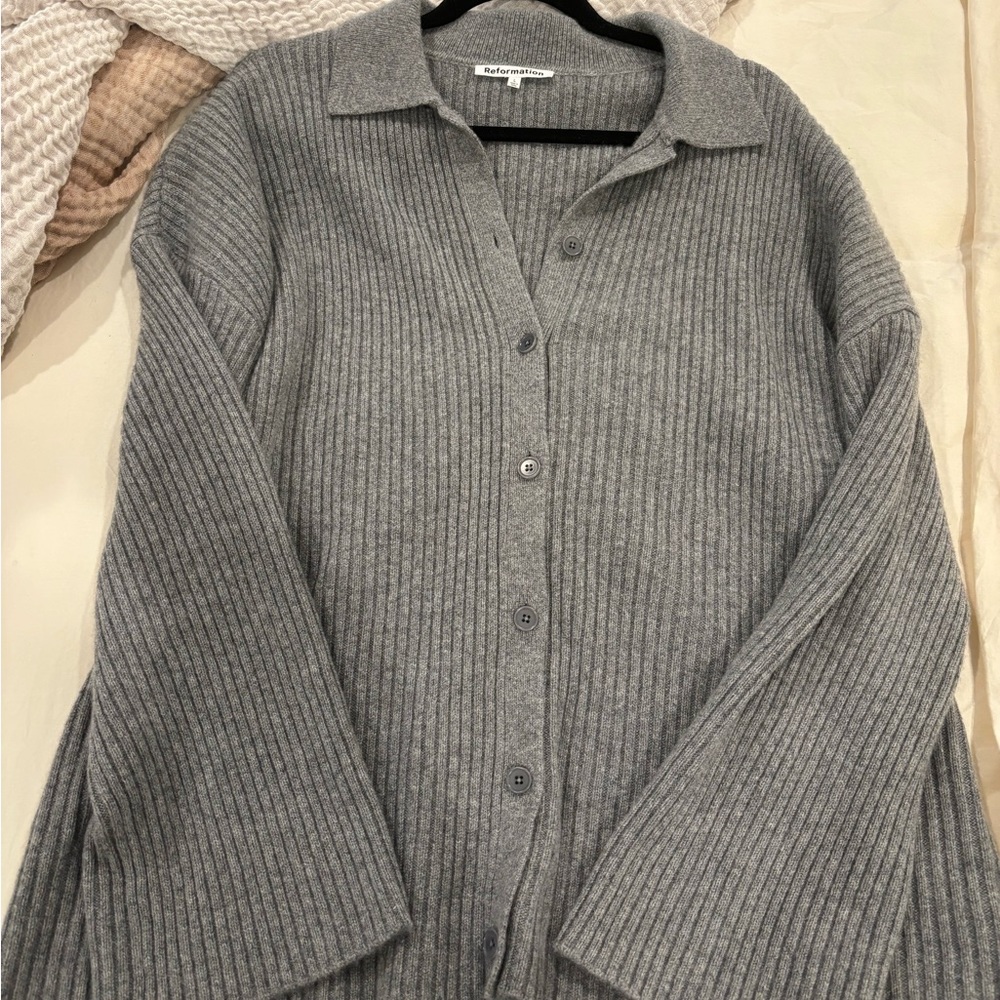 Reformation Fantino Cashmere Collared Cardigan